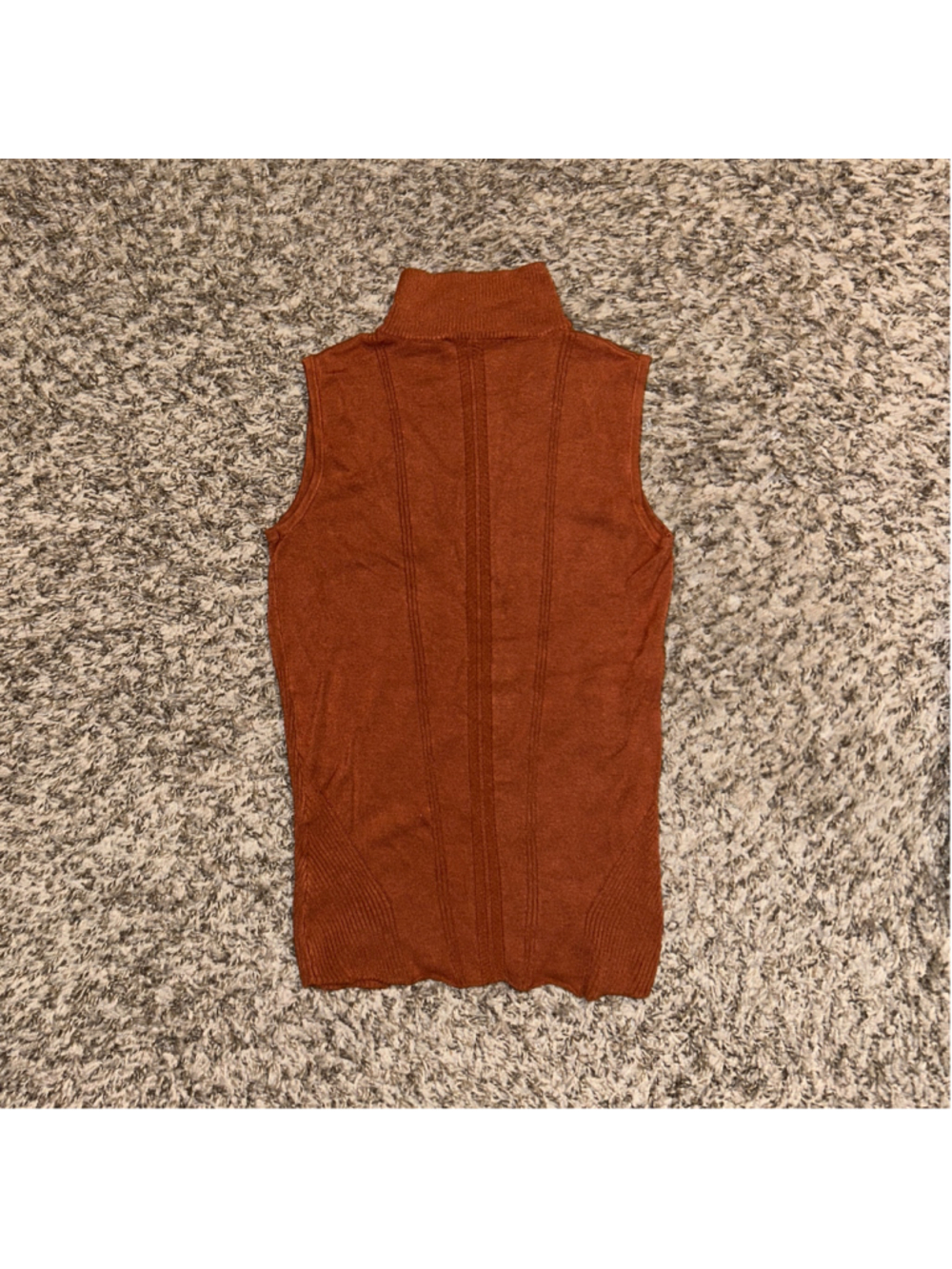 Women's Philosophy Sleeveless Mock Neck Knit Top Rust Size XS